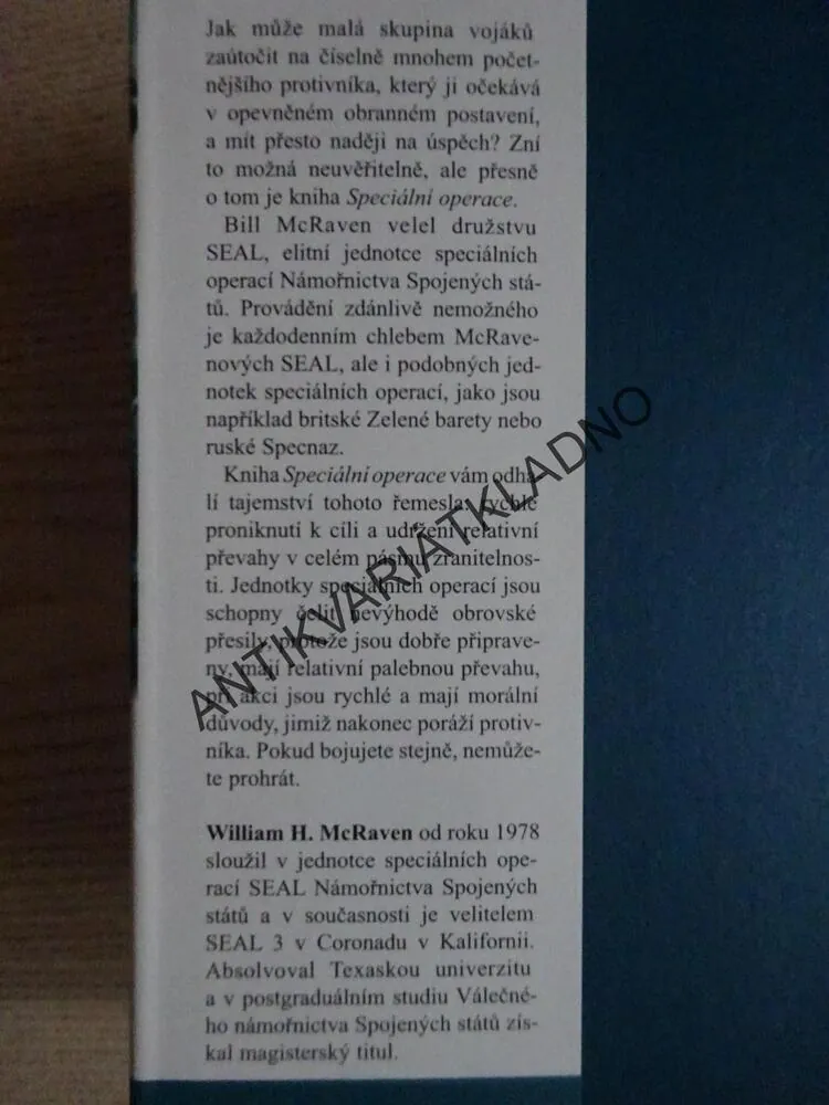 SPECIÁLNÍ OPERACE, WILLIAM H. MCRAVEN, **an