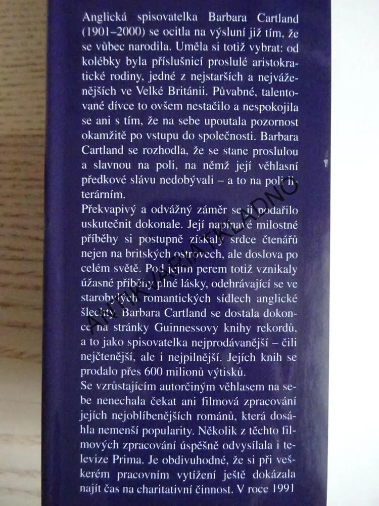 CLEONA, BARBARA CARTLAND, CARTLANDOVÁ, **an