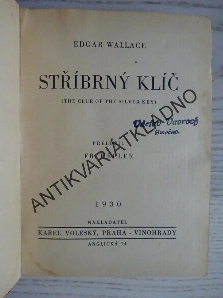 STŘÍBRNÝ KLÍČ, EDGAR WALLACE, **an