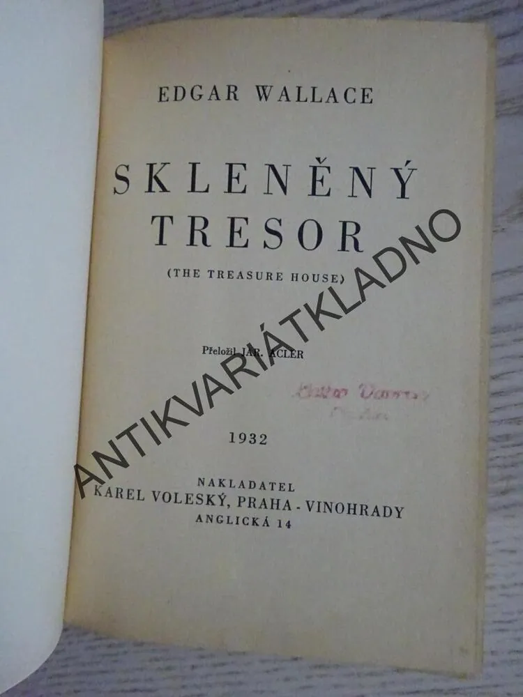SKLENĚNÝ TRESOR, EDGAR WALLACE, **an