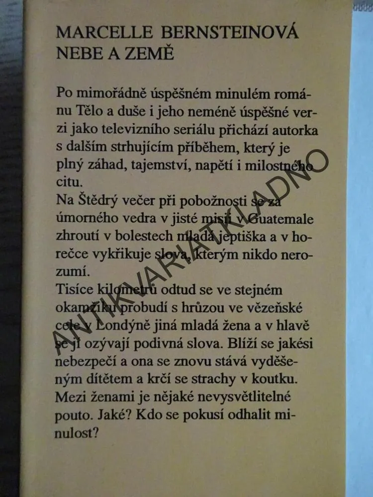 NEBE A ZEMĚ, MARCELLE BERNSTEINOVÁ, **an