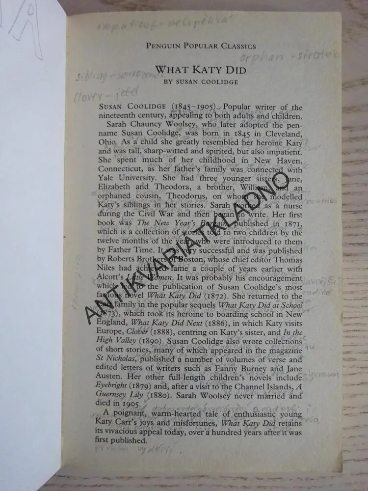 WHAT KATY DID, SUSAN COOLIDGE, ANGLICKY, **an