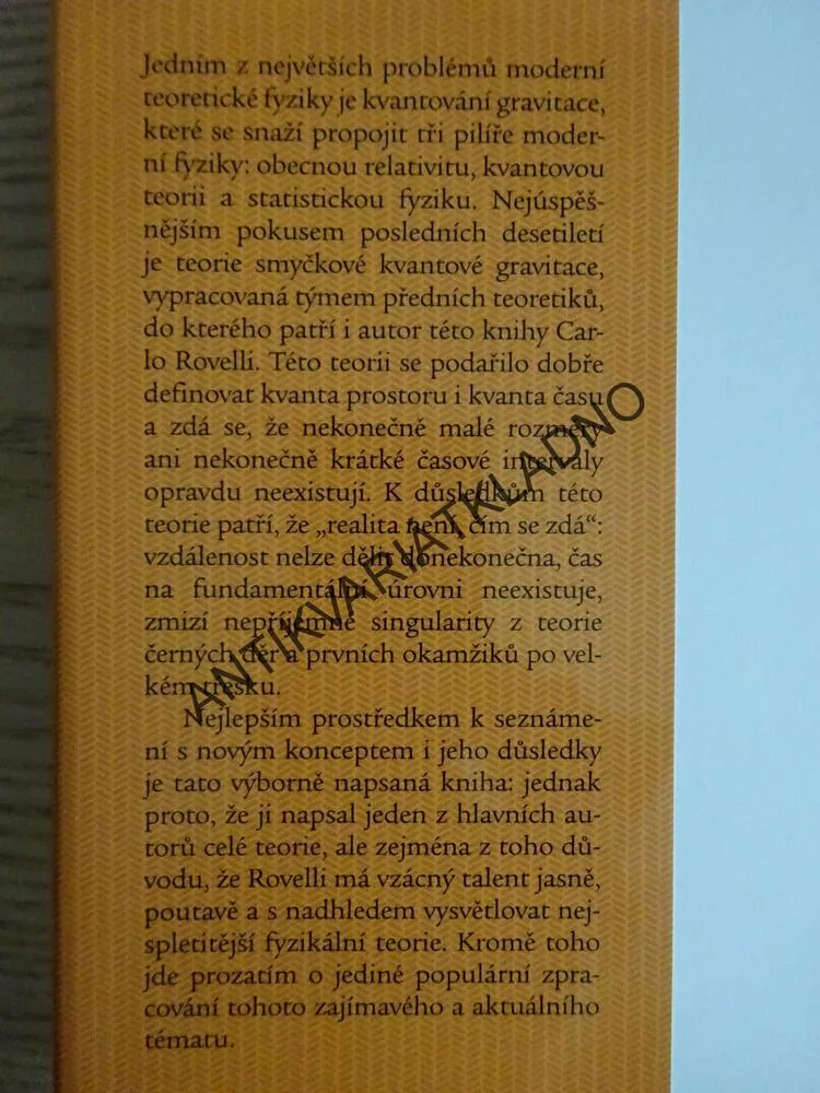 REALITA NENÍ, ČÍM SE ZDÁ, CARLO ROVELLI, **an