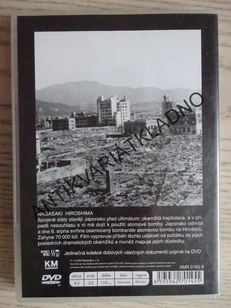 NAGASAKI HIROSHIMA, WORLD WAR II., DVD FILM DOKUMENT VÁLKA