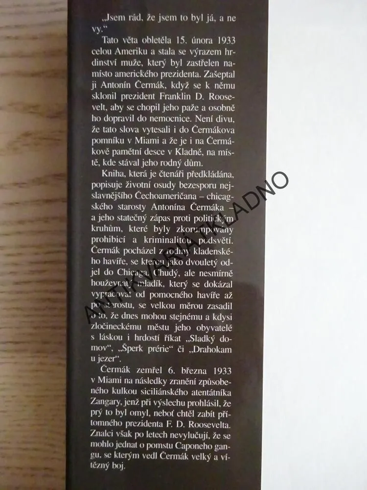 ČERMÁK VERSUS AL CAPONE, IVAN BROŽ, **an