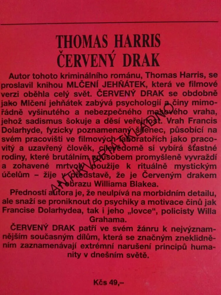 ČERVENÝ DRAK, THOMAS HARRIS, **an