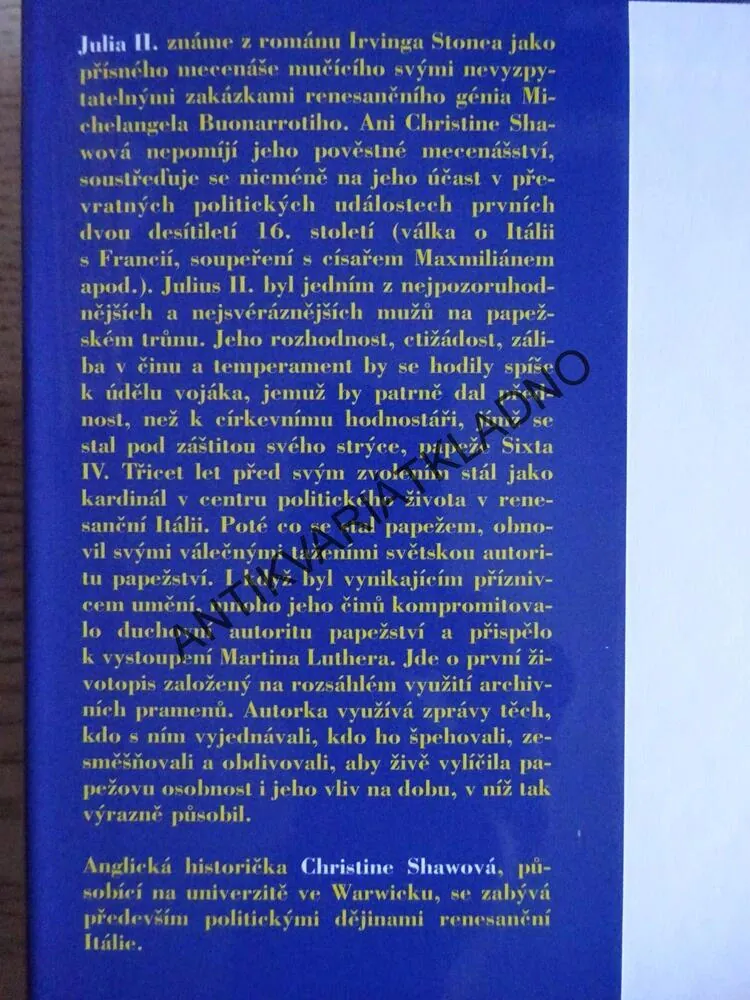 JULIUS II. PAPEŽ BOJOVNÍK, CHRISTINE SHAWOVÁ, **an