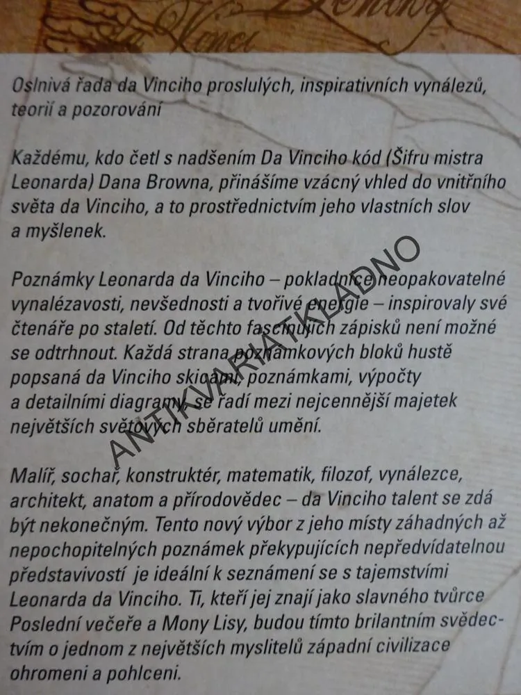 LEONARDO DA VINCI, DENÍKY, **an
