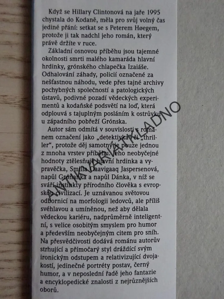 CIT SLEČNY SMILLY PRO SNÍH, PETER HOEG, **an