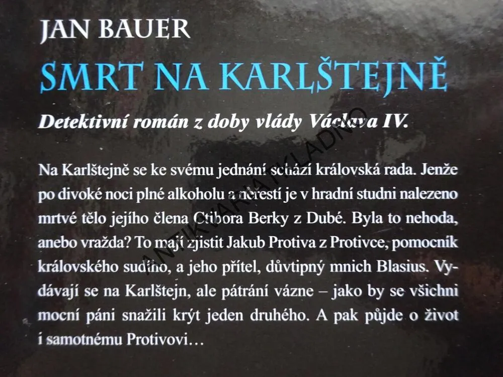 SMRT NA KARLŠTEJNĚ, JAN BAUER, **an