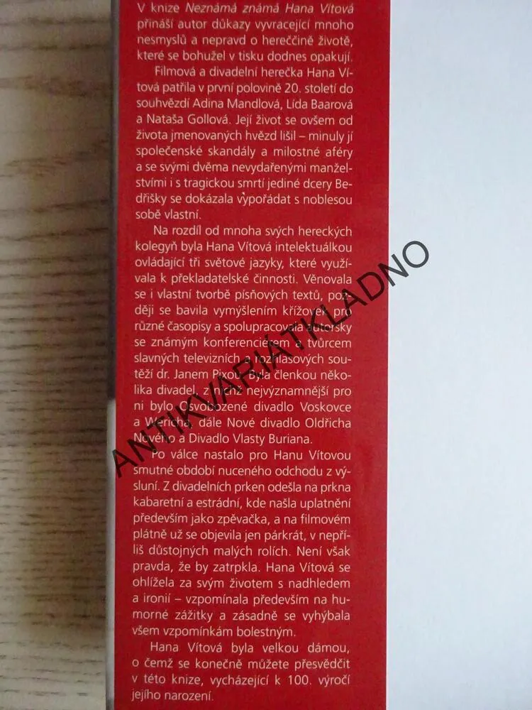 NEZNÁMÁ ZNÁMÁ HANA VÍTOVÁ, ONDŘEJ SUCHÝ, **an