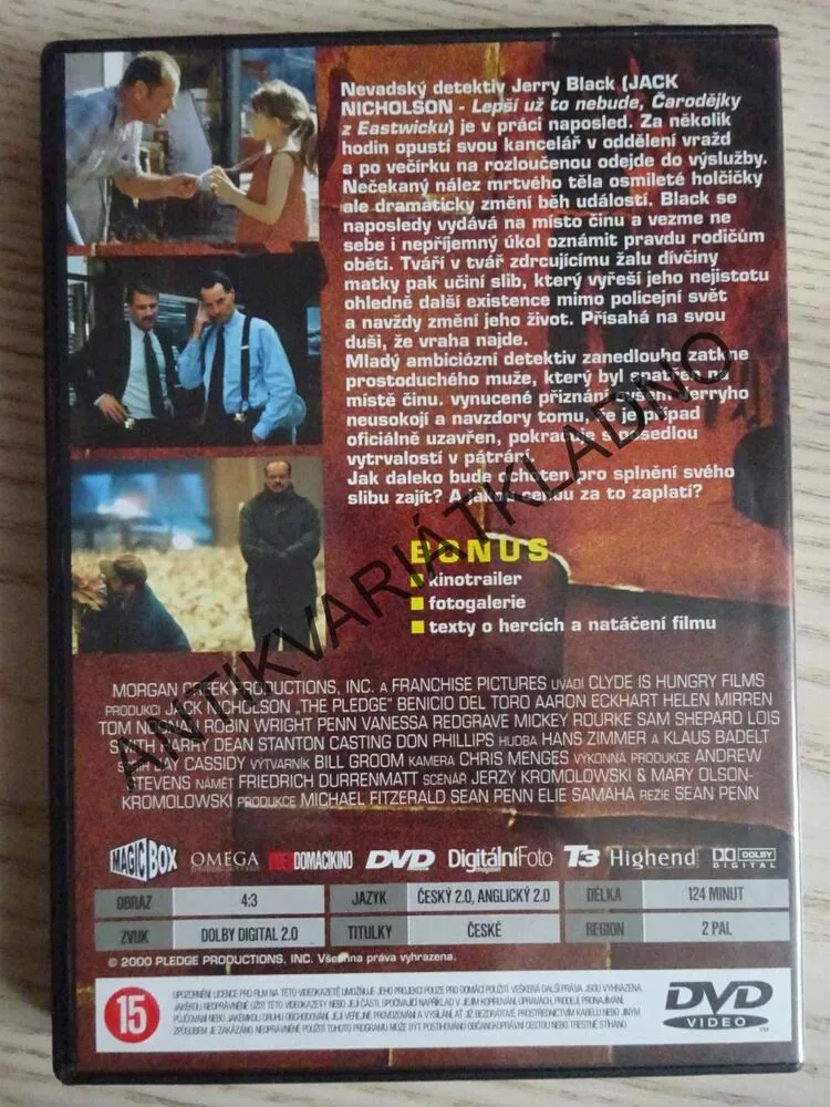 PŘÍSAHA, JACK NICHOLSON,  DVD FILM