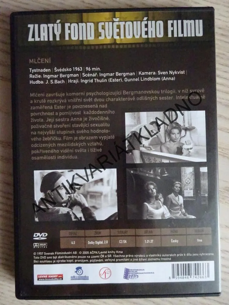 MLČENÍ, INGMAR BERGMAN, DVD FILM