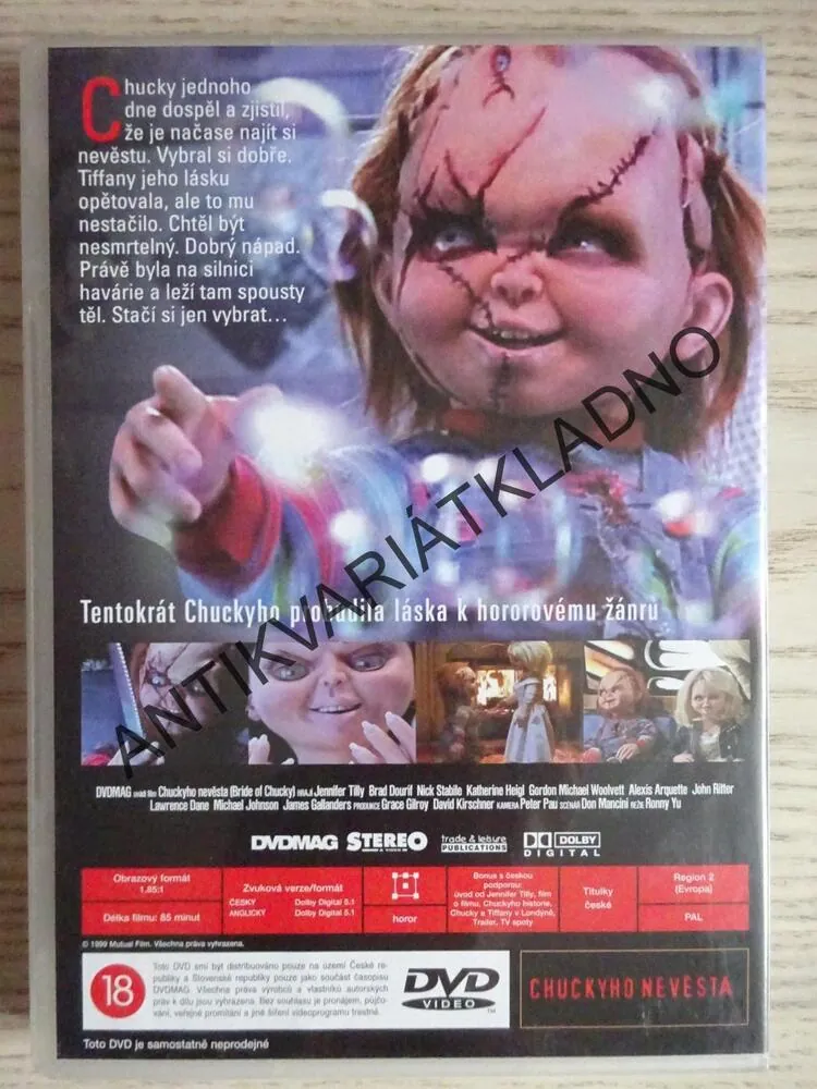CHUCKYHO NEVĚSTA, DVD FILM HOROR