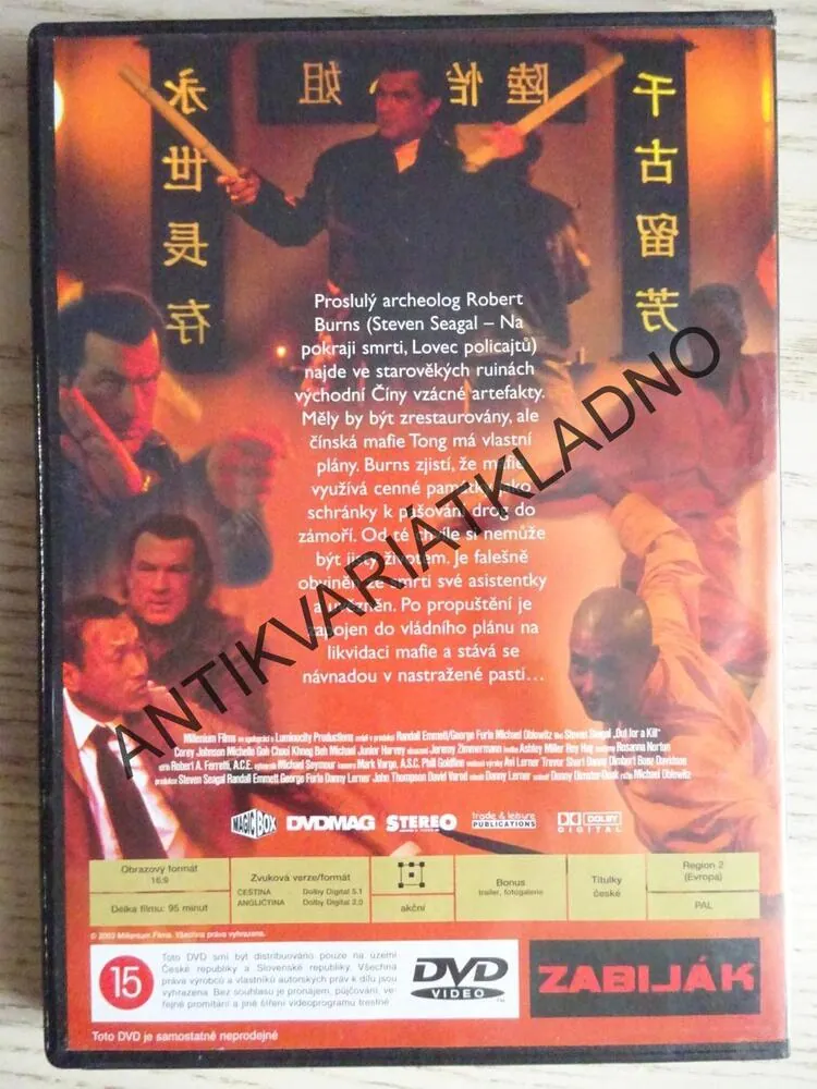 ZABIJÁK, STEVEN SEAGAL, DVD FILM 