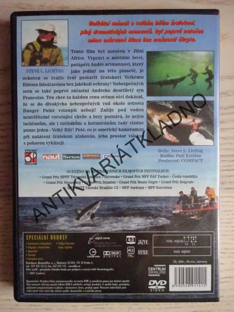 CARCHARIAS, VELKÝ BÍLÝ ŽRALOK, DVD FILM DOKUMENT
