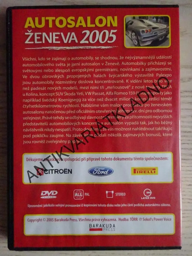 AUTOSALON ŽENEVA 2005, DVD FILM