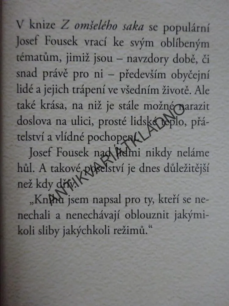 Z OMŠELÉHO SAKA, JOSEF FOUSEK, **an
