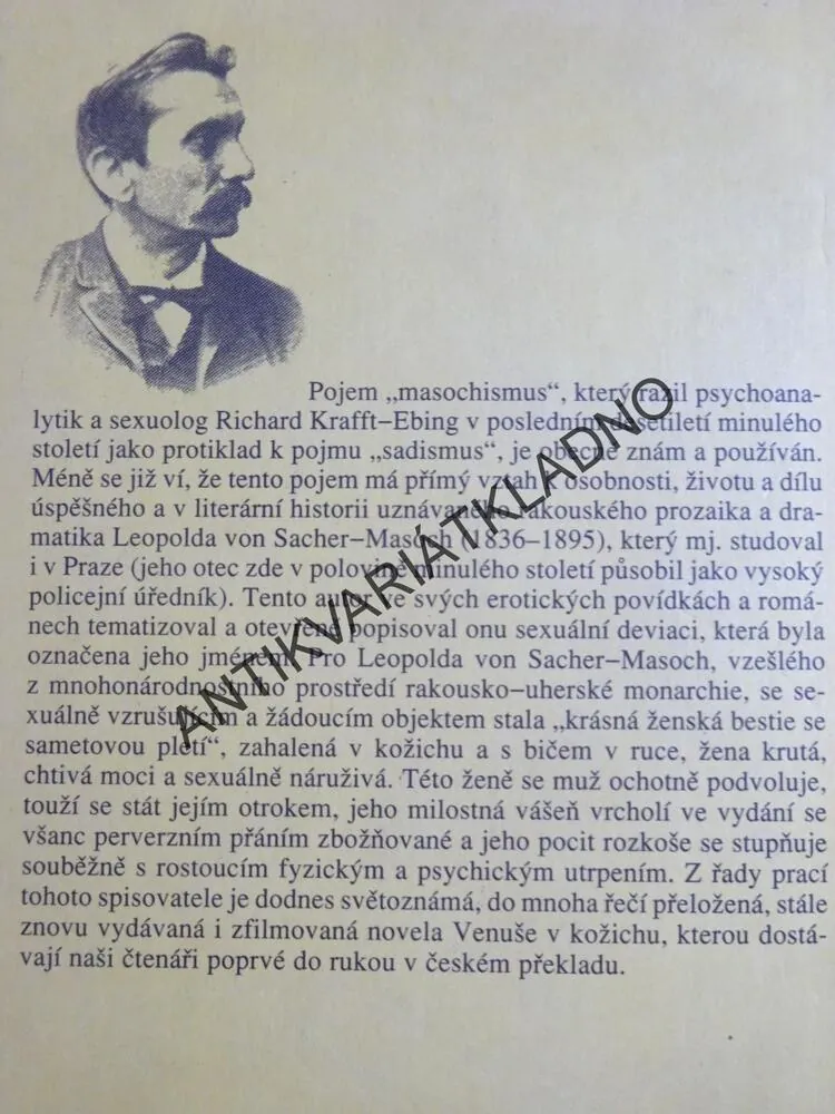 VENUŠE V KOŽICHU, LEOPOLD VON SACHER-MASOCH, **an
