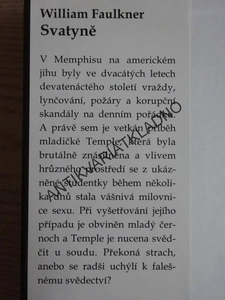 SVATYNĚ, WILLIAM FAULKNER, **an