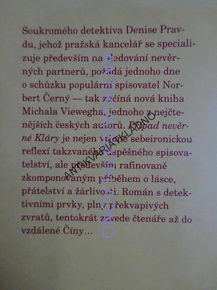 PŘÍPAD NEVĚRNÉ KLÁRY, MICHAL VIEWEGH, **an
