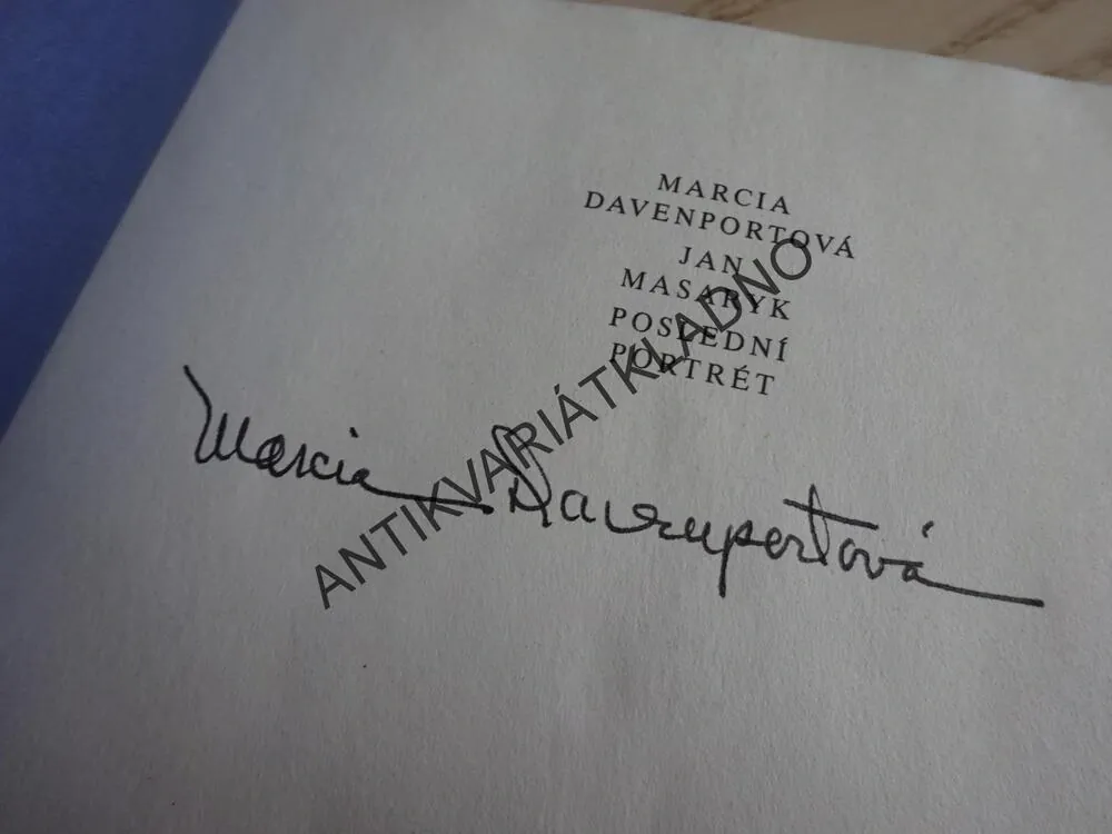 JAN MASARYK, POSLEDNÍ PORTRÉT, MARCIA DAVENPORTOVÁ, **an