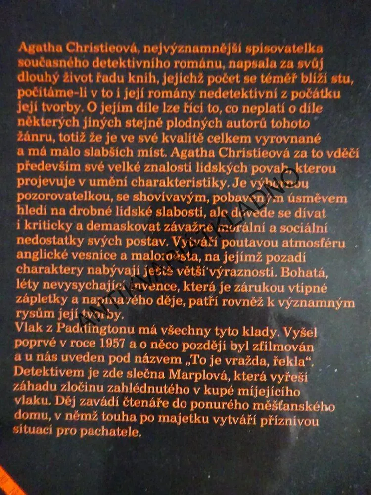 VLAK Z PADDINGTONU, AGATHA CHRISTIE, **an