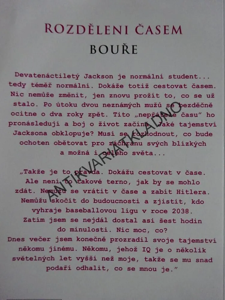 ROZDĚLENÍ ČASEM, BOUŘE, JULIE CROSSOVÁ, **an