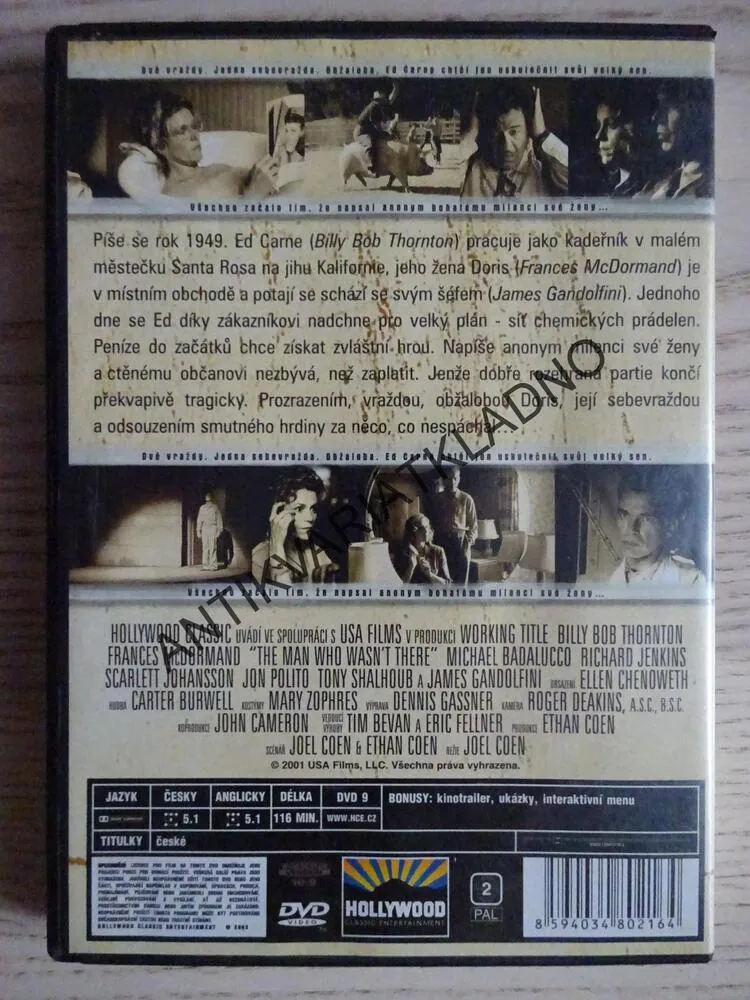MUŽ, KTERÝ NEBYL, BILLY BOB THORTON DVD FILM