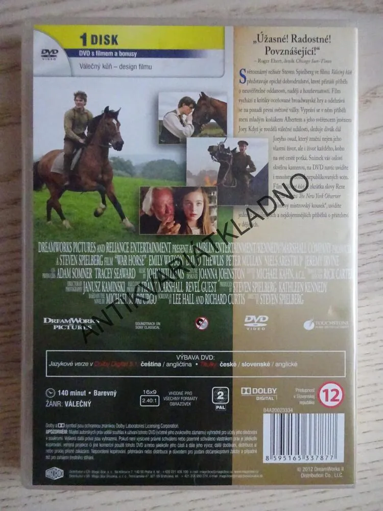VÁLEČNÝ KŮŇ, DVD FILM