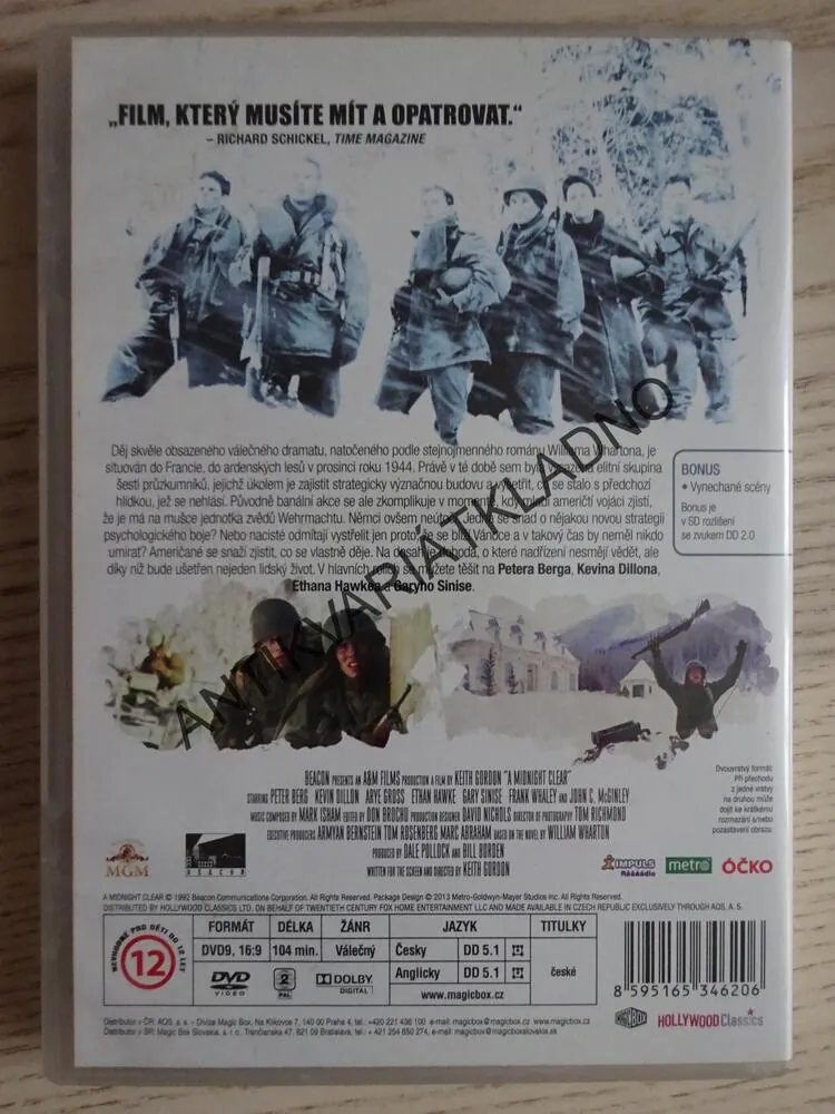 HLÍDKA V ARDENÁCH, DVD FILM