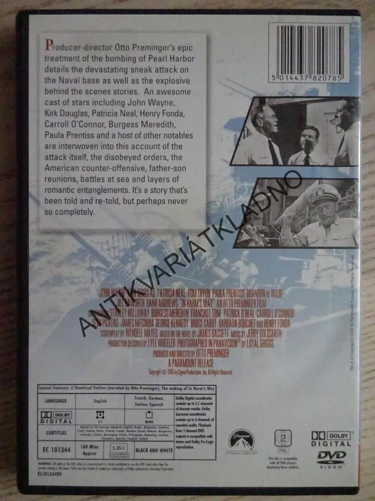 IN HARM´S WAY, JOHN WAYNE, KIRK DOUGLAS, DVD FILM