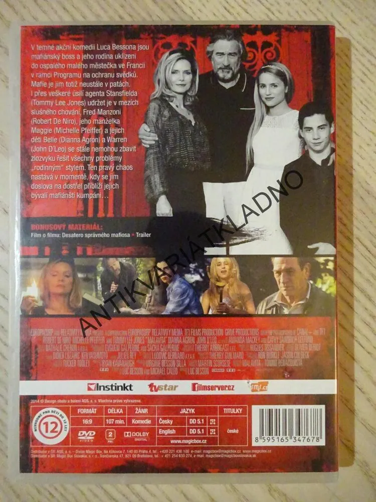 MAFIÁNOVI, ROBERT DE NIRO, TOMMY LEE JONES, M. PFEIFFER,, DVD FILM
