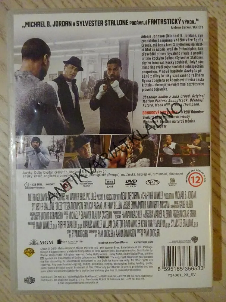 CREED, SYLVESTER STALLONE, M. S. JORDAN, DVD FILM