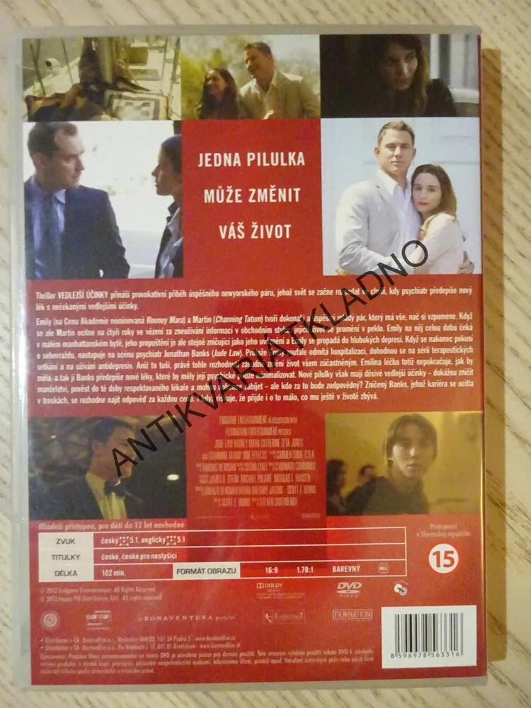VEDLEJŠÍ ÚČINKY, JUDE LAW, DVD FILM