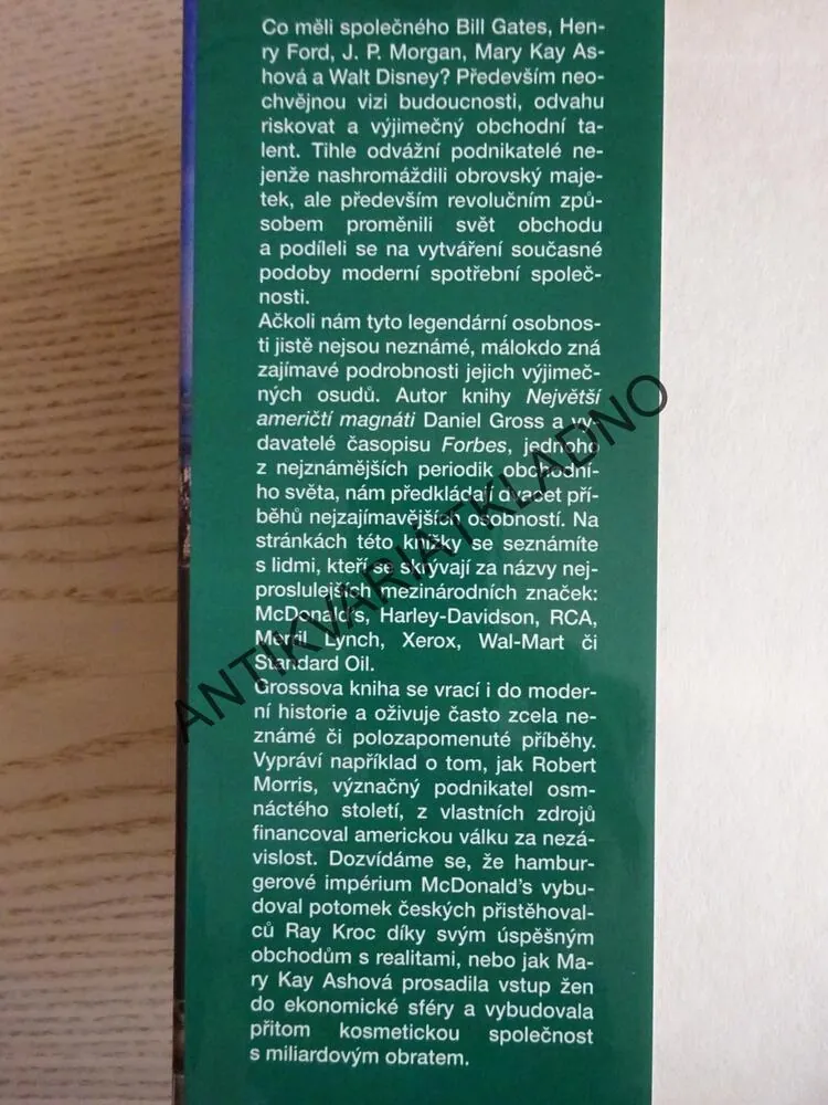 NEJVĚTŠÍ AMERIČTÍ MAGNÁTI, DANIEL GROSS, **an