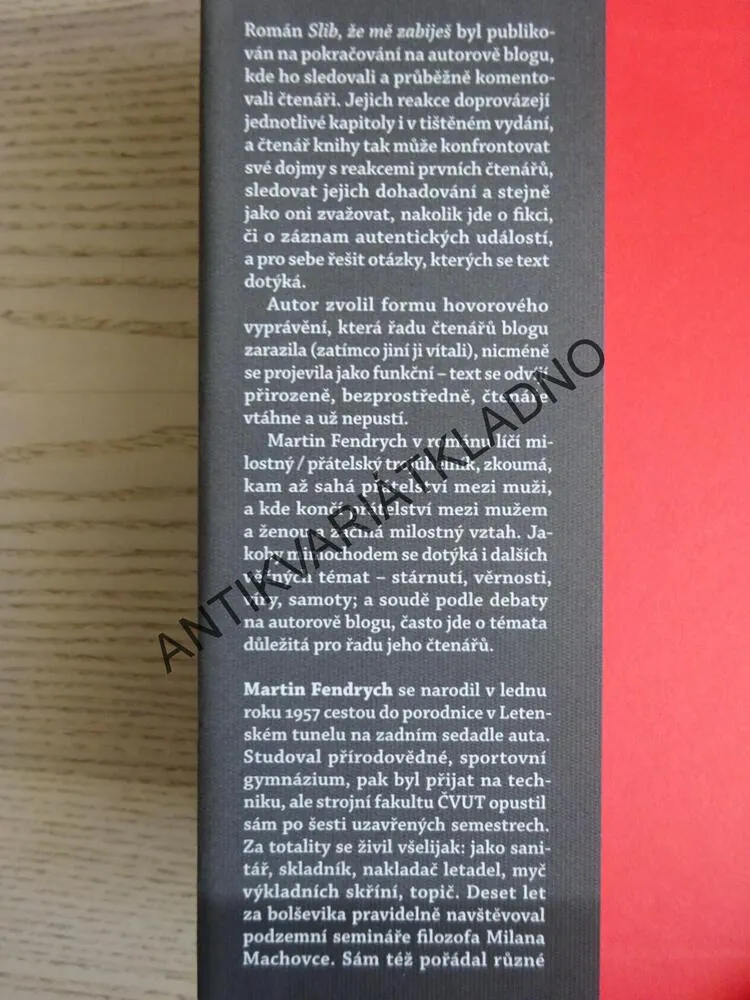 SLIB, ŽE MĚ ZABIJEŠ, MARTIN FENDRYCH, **an