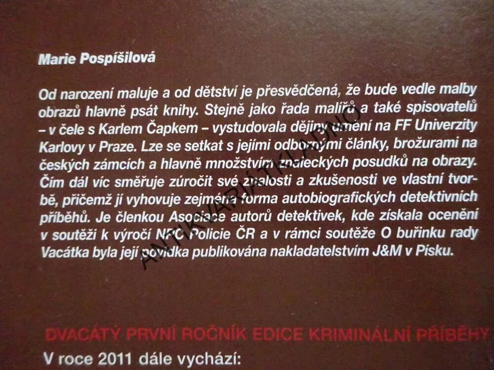 ZLOČINY MEZI OBRAZY, MARIE POSPÍŠILOVÁ, **an