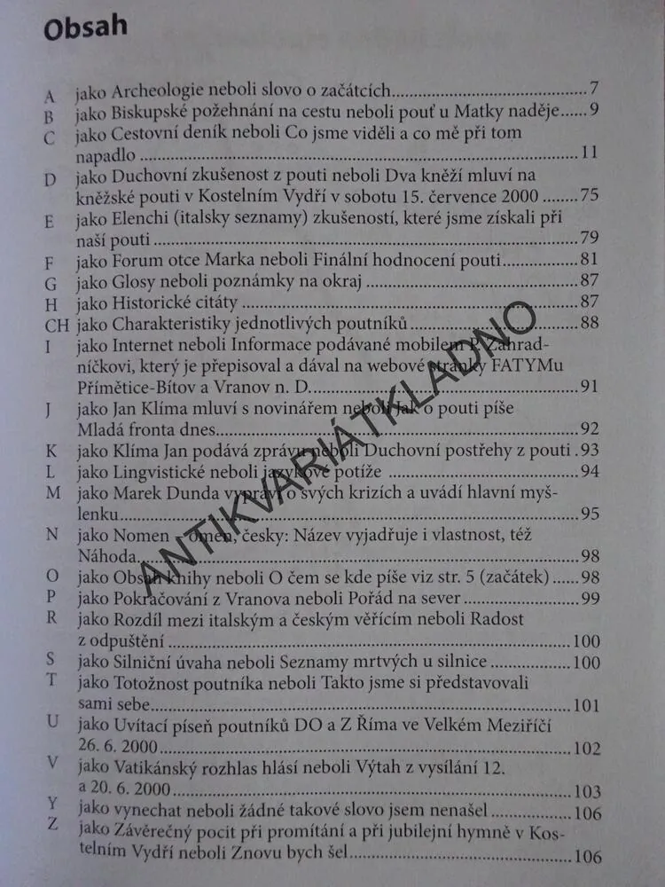 POUŤ DO ŘÍMA OD A DO Z, JAN PEŇÁZ, **an