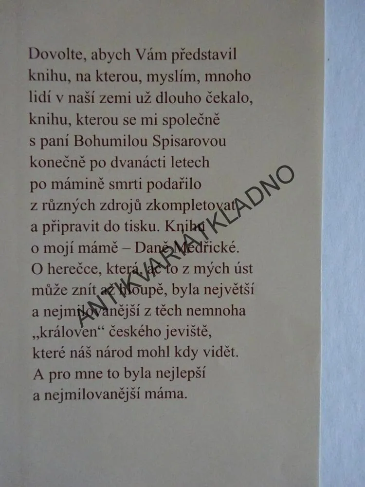 VAŠE DANA MEDŘICKÁ, BOHUMILA SPISAROVÁ, VÁCLAV VYDRA, **an