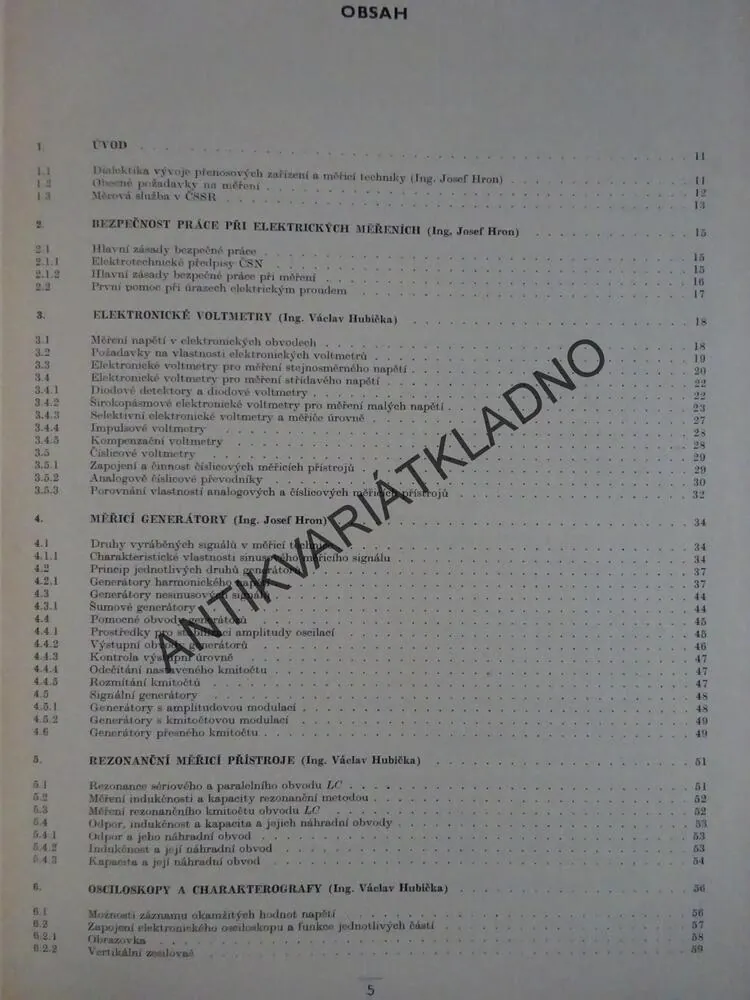 ELEKTRICKÁ MĚŘENÍ III, HRON, HUBIČKA