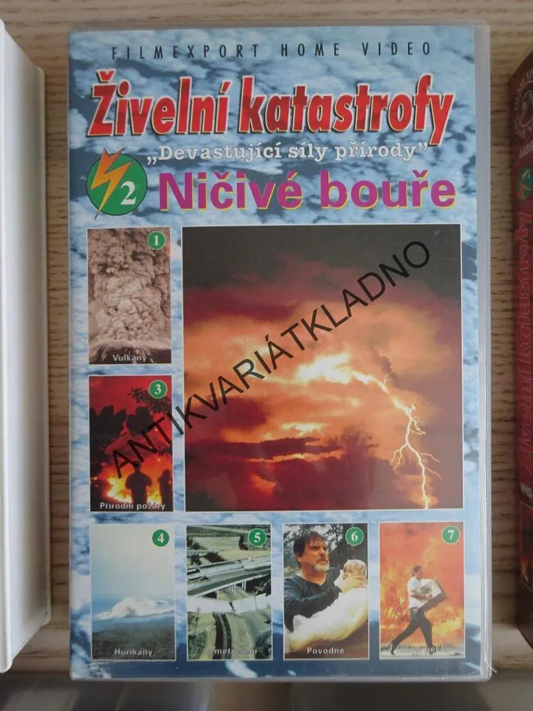 ŽIVELNÍ KATASTROFY, 1-5, VULKÁNY, BOUŘE, POŽÁRY, HURIKÁNY, ZEMĚTŘESENÍ, VHS