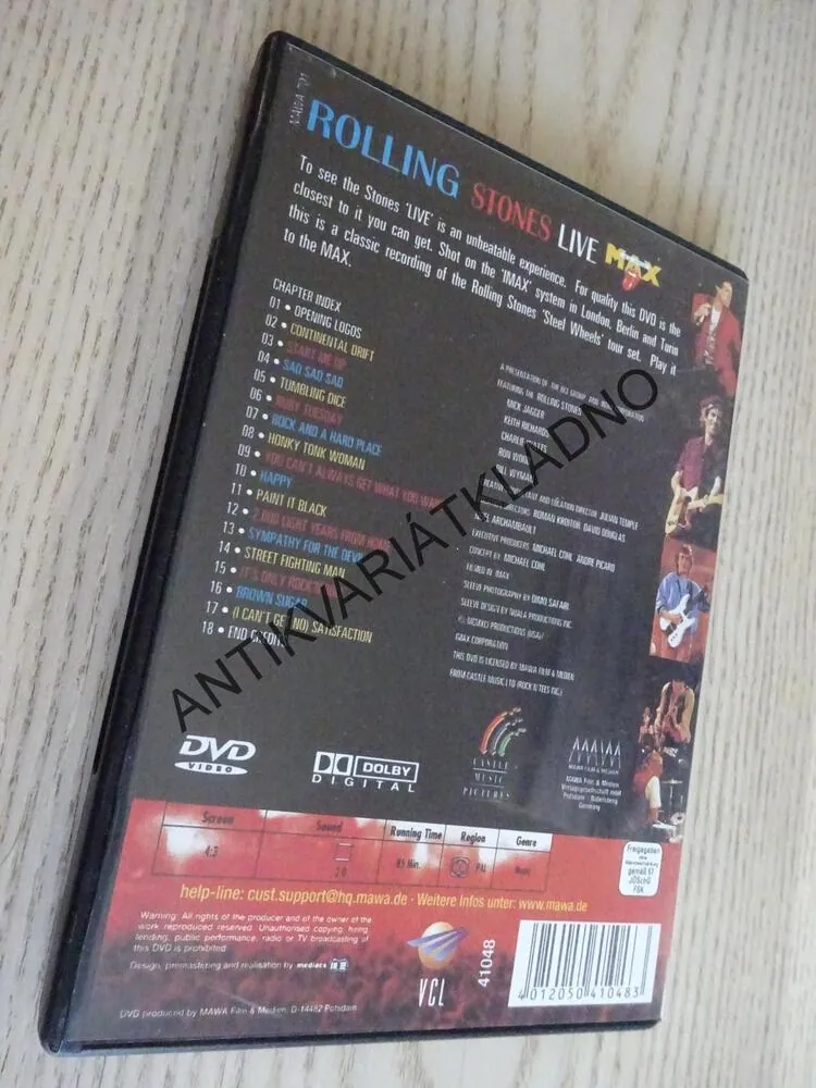 ROLLING STONES LIVE, DVD HUDBA
