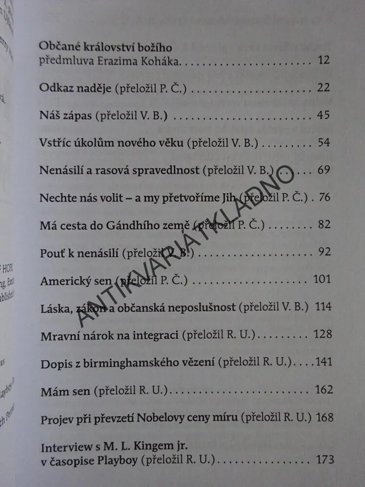 ODKAZ NADĚJE, MARTIN LUTHER KING JR., **an