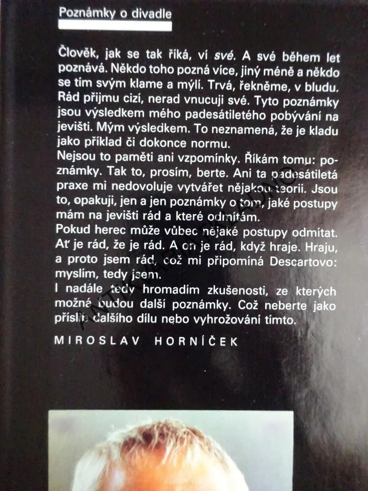 POZNÁMKY O DIVADLE, MIROSLAV HORNÍČEK, **an