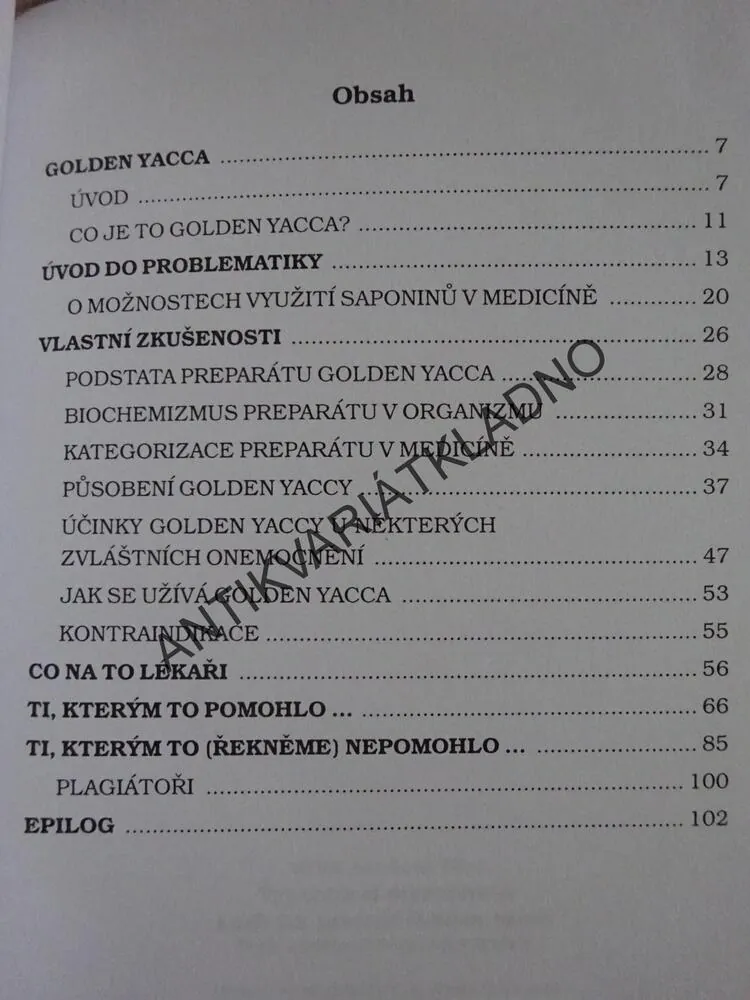 VYPEREME SI ORGANIZMUS ANEB JAK PRACUJE GOLDEN YACCA, OTO SOVA, **an