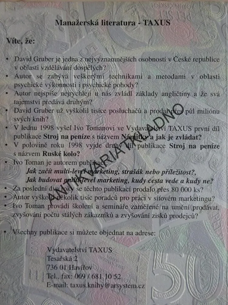 PSYCHOLOGIE ÚSPĚŠNÉHO PRODEJE ANEB JAK JSEM ZDVOJNÁSOBIL SVŮJ OBRAT, DAVID GRUBER, **an