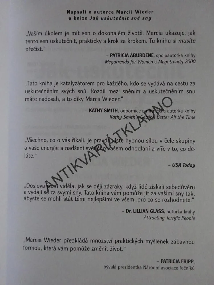 JAK USKUTEČNIT SVÉ SNY, MARCIA WIEDER, **an