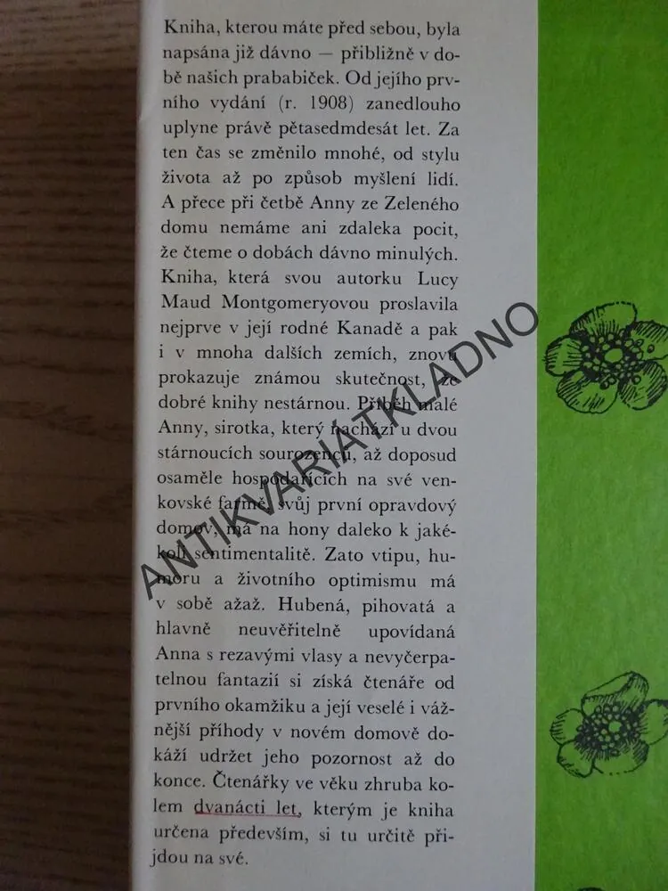 ANNA ZE ZELENÉHO DOMU, LUCY MAUD MONTGOMERYOVÁ, **an