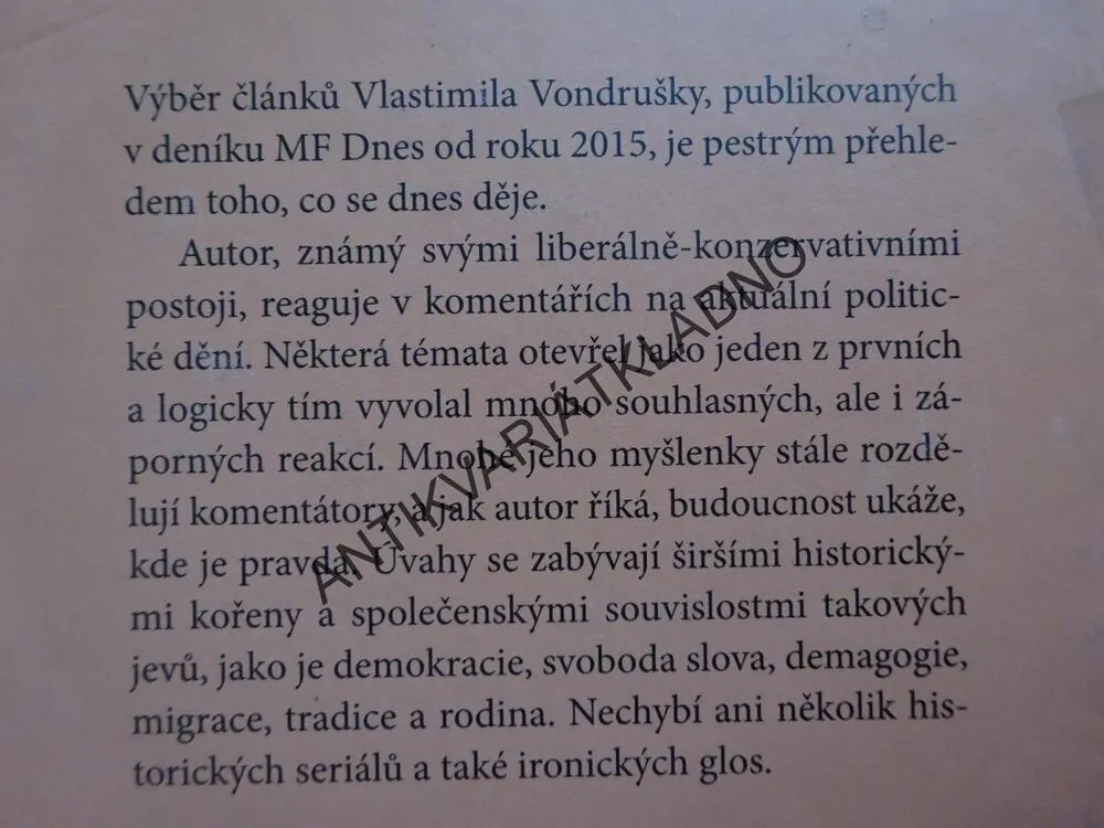ÚVAHY A KOMENTÁŘE, VLASTIMIL VONDRUŠKA, **an